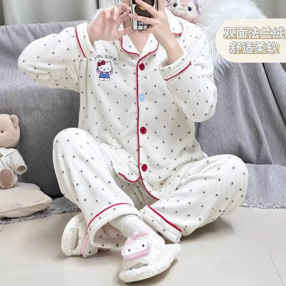 Anime Hello Kitty Pyjama Broek Cartoon Kawaii Stijl Ijs Zijde Vrouwen Pyjama Student Nachtkleding Sweetheart Meisje Pyjama Sets