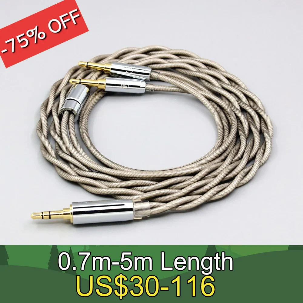 Type6 756 core 7n Litz OCC Silver Plated Earphone Cable For Beyerdynamic T1 T5P II AMIRON HOME Denon AH-D600 AH-D7100 LN007842