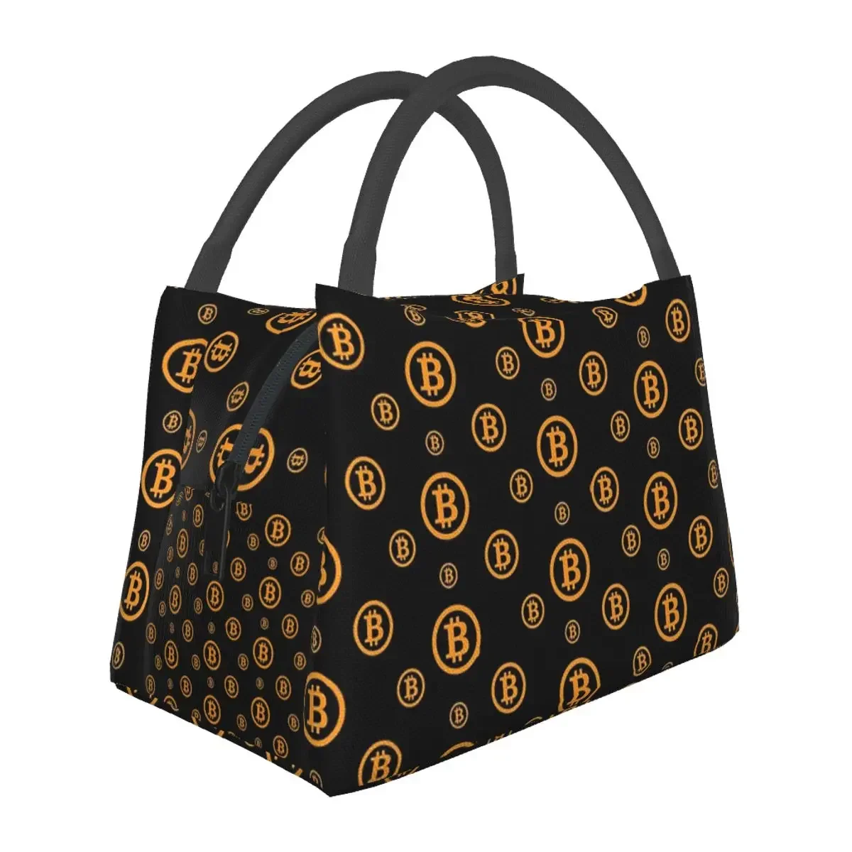 

Bitcoin Logo Pattern Lunch Bags Insulated Bento Box Resuable Lunch Tote Picnic Bags Cooler Thermal Bag for Woman Children Travel