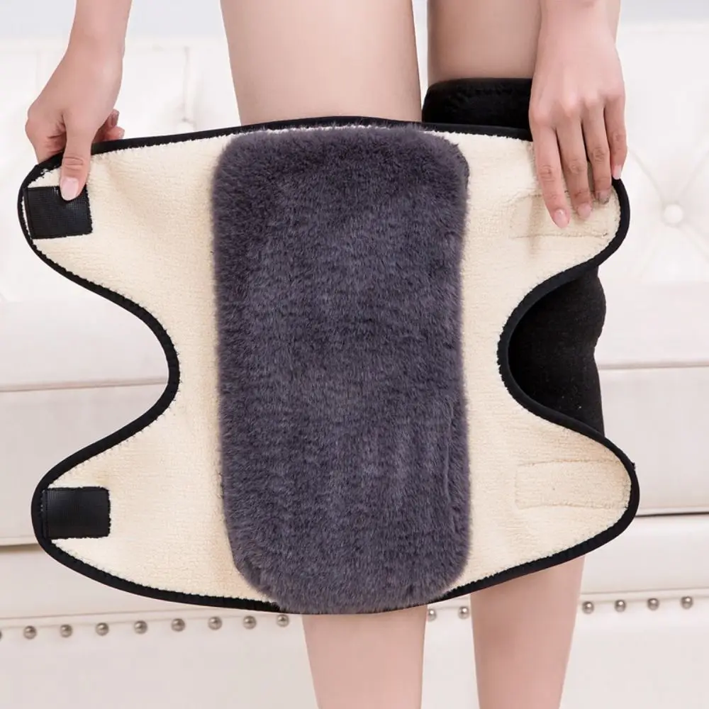 

New Winter Thicken Warm Knee Pads Fluff Adjustable Size Leg Sleeves Cycling Cold-proof Soft Knee Warmer