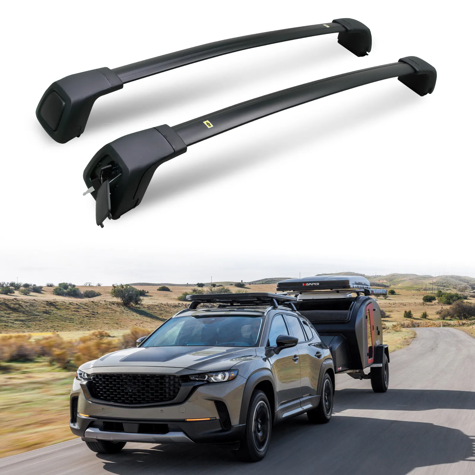 

Crossbar Fit for 2023-2025 Mazda CX-50 Lockable Roof Rack Cargo Accessories 2pcs