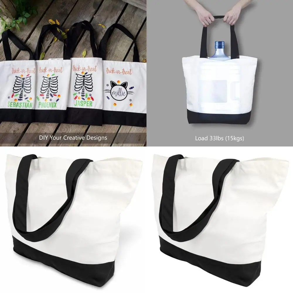 

Набор из 24 больших холщовых сумок-тоут объемом 12 унций, многоразовые сумки для покупок, модные двухцветные сумки для индивидуального дизайна