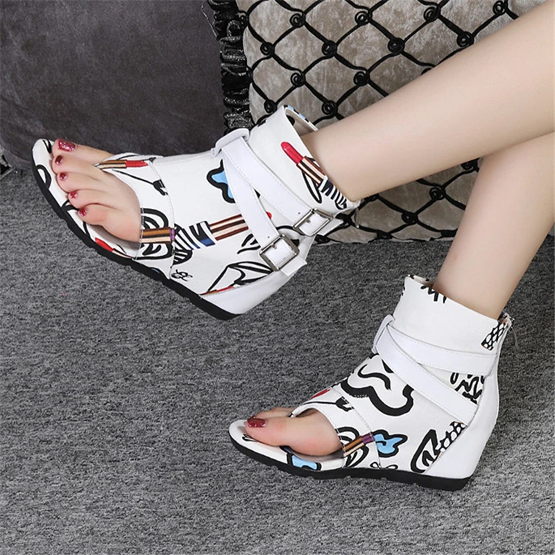 

Colorful Women Sandals Summer Casual Wedge Shoes Ladies Flip Flops Height Increasing Gladiator Sandalias Fashion Wedges