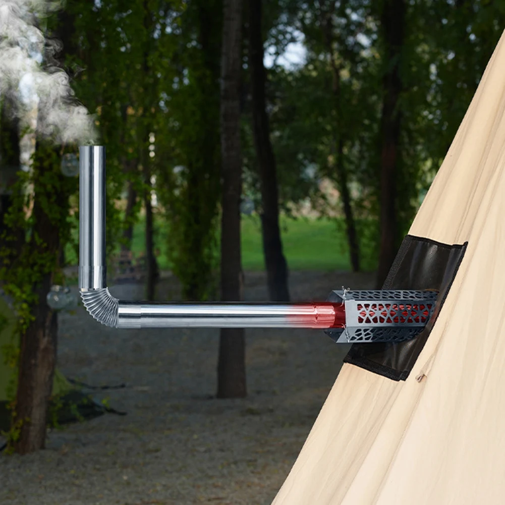 

Наружная сетка для дымохода из нержавеющей стали, сетчатая защита для дымохода, регулируемый винтовой стержень, сетчатая трубка для печи, чехол для дымохода для кемпинга на открытом воздухе