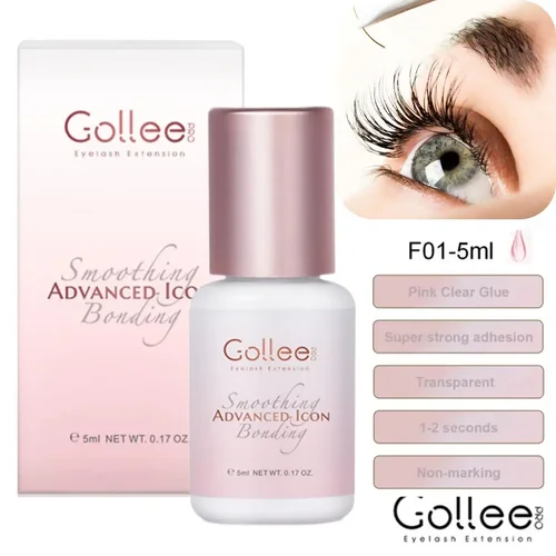 Gollee-pegamento adhesivo rosa para extensión de pestañas, adhesivo para pestañas de volumen, suministros individuales para pestañas, venta al por mayor, 5ml