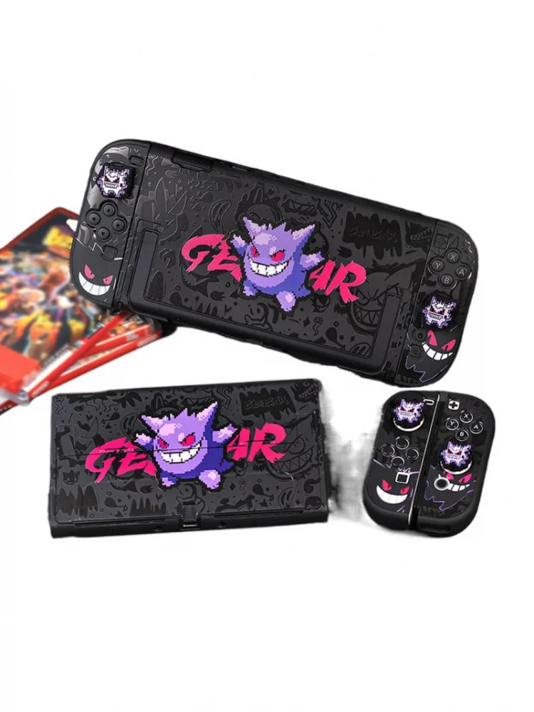 Anime Pokemon Gengar Houder Case Voor Nintendo Switch 2 Cartoon Afneembare Handgreep Houder Beschermhoes Grip Cap Game Accessoires - afbeelding 2