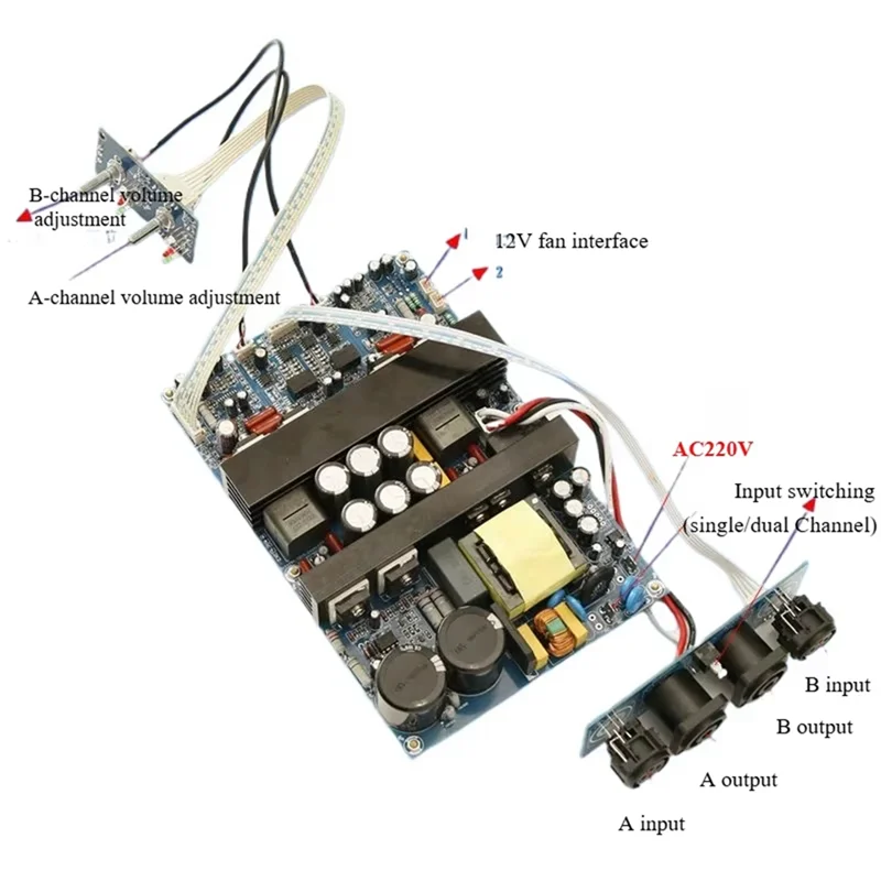 

HIFI Class D Amplifier Board LM3886 500W+500W Dual Channel Audio Amplifier High-Power Withvolume Adjustment