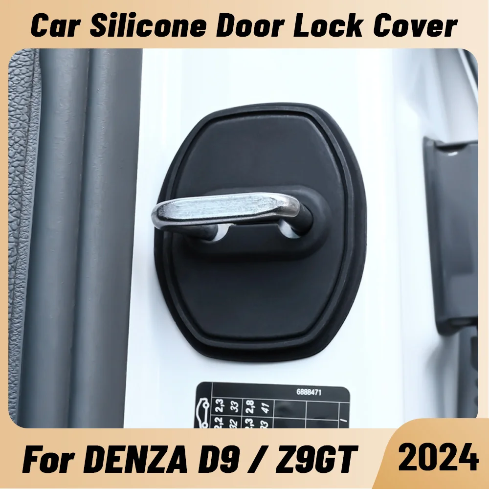 For DENZA D9 Z9 GT 2024 Car Door Shock Absorber Door Lock Protector Silicone Auto Door Lock Latches Cover Accessories