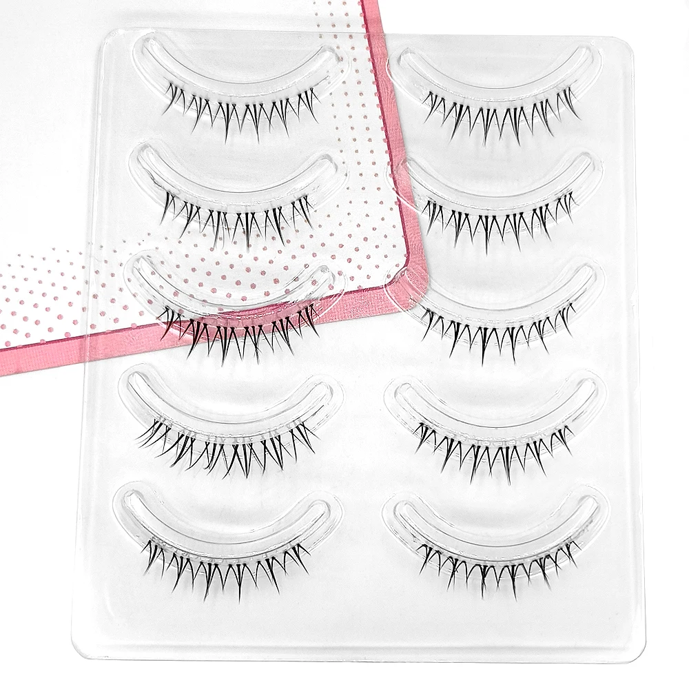 Yelix New Down Eyelashes Soft Small Flame Under Eyelash Natural Bottom Eyelashes Korean Makeup False Lashes Self Adhesive