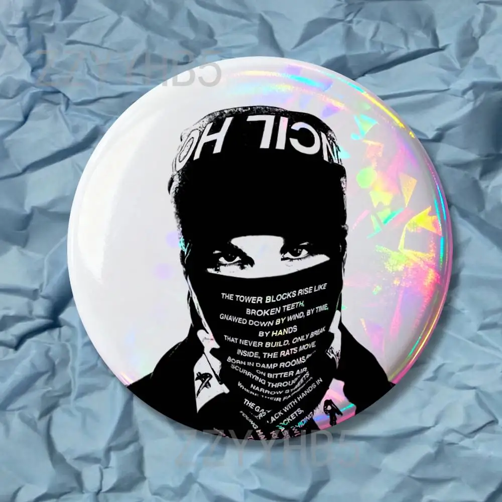 E-EsDeeKid Rebel 4 Raws Enamel Pin Tinplate Round Brooch Badges 58mm 44mm 32mm 75mm 25mm