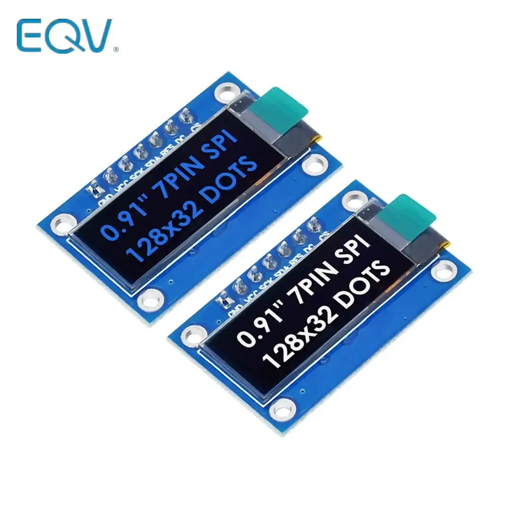 

SSD1306 7PIN 0.91inch 128x32 SPI OLED Module 0.91" OLED Display Module White Blue OLED Screen Board For Arduino