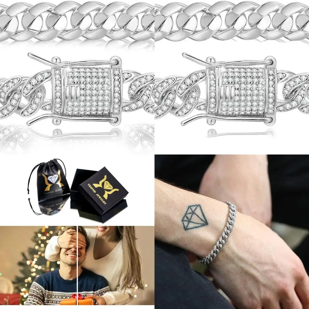 

Ожерелье-цепочка с кубинскими звеньями, позолоченное 14 карат, с бриллиантами, в стиле хип-хоп, для мужчин и женщин