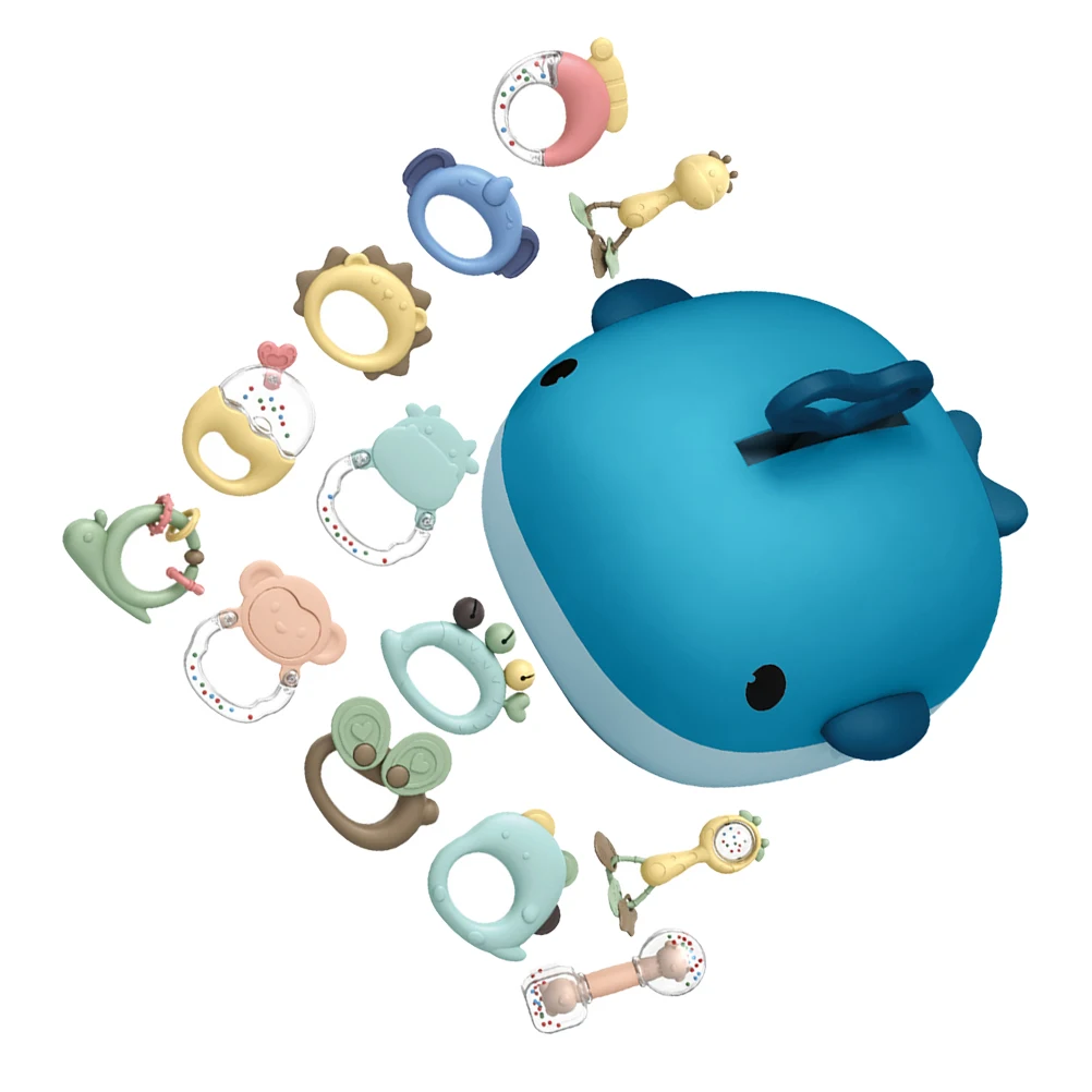 

1 комплект, 1 комплект, детские прорезыватели, пластиковые эластичные инструменты для ухода за деснами, красочная гладкая графика, ручная погремушка для прорезывания зубов для младенцев