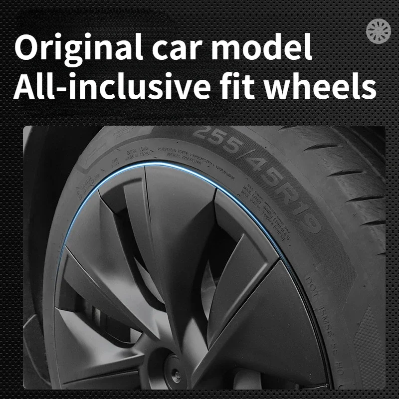 4PCS Car Wheels Tires For Tesla Model Y 19 Inch Hub Cap Original Tesla Hub Caps Model Y Wheel Cap Car Hubcap Full tyre Cover