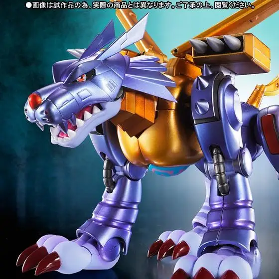 Bandai shf digimon metal garurumon anime colecionável figura de ação modelo brinquedos ornamentais colecionáveis presentes ideais para meninos meninas