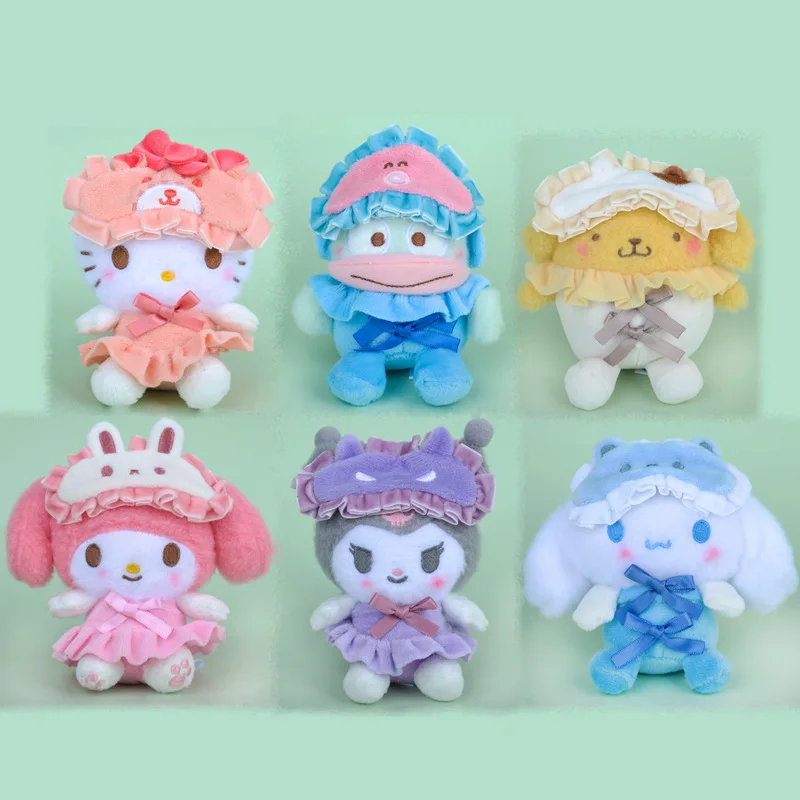 Kawaii Sanrio peluche ciondolo portachiavi Anime My Melody Cinnamoroll Kuromi Cartoon studente zaino giocattoli decorativi ragazze Halloween