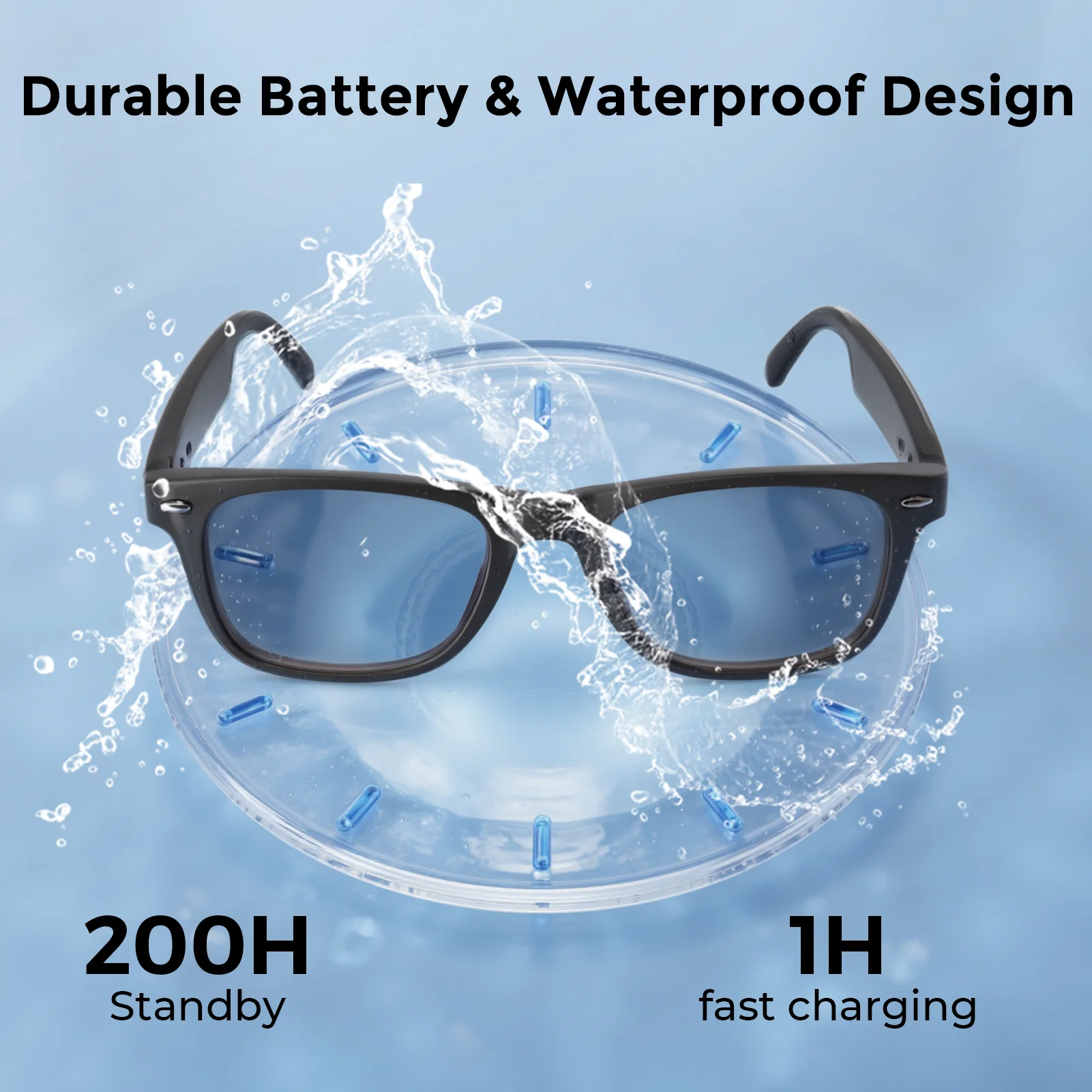 النظارات الذكية AI مترجم ذكي سماعات أذن بلوتوث 164 لغة في الوقت الحقيقي الترجمة الفورية HD سماعة الصوت