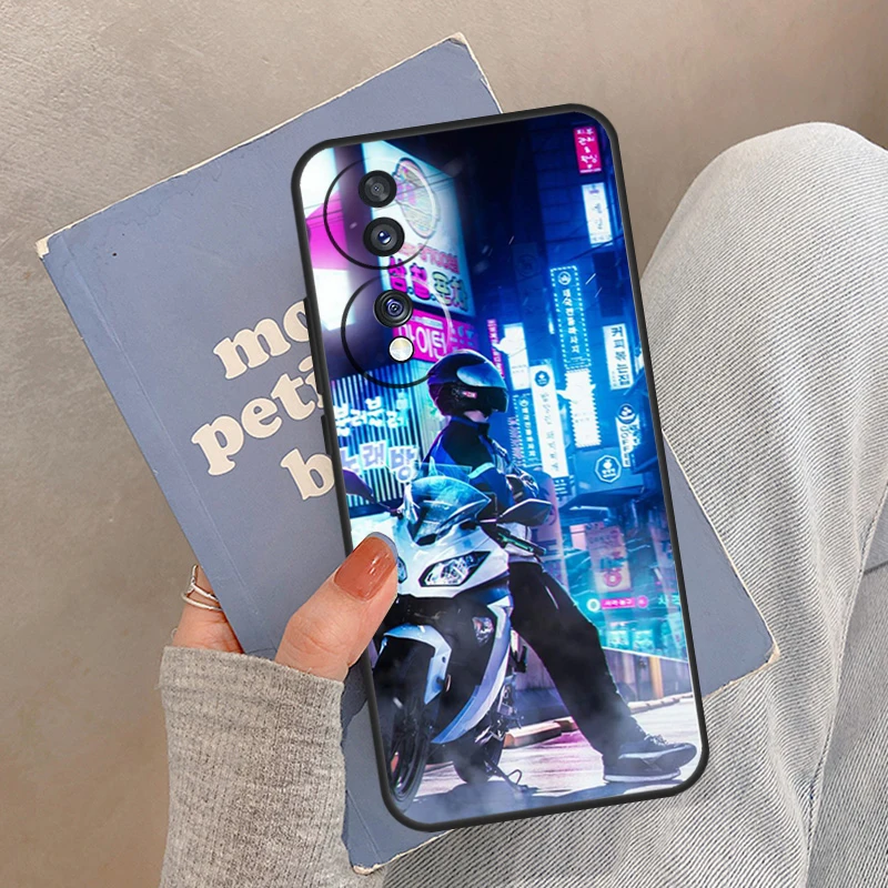 حافظة فنية نيون للدراجات النارية لهاتف Honor Magic 5 6 7 8 Pro لهاتف Honor 200 400 Lite 50 70 90 X8a X8b X9a X9b X9c #6