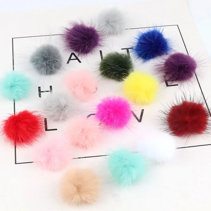 25/30/35/40mm Natrual Fur Pompom Ball Mink Pom Poms Soft Mink Pompon DIY Material Earrings Accessories Decor Clothing Supplies