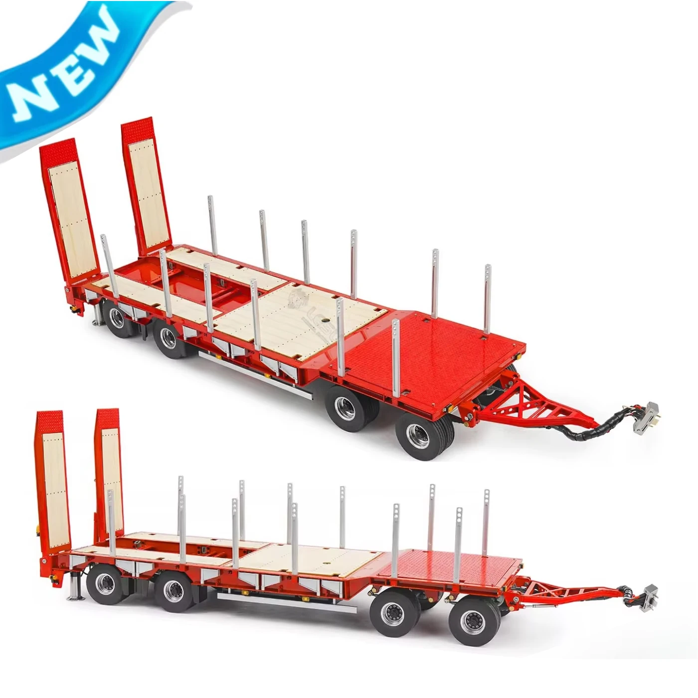 LESU 1/14 Hydraulic RC Trailer Suitable for Construction Machinery Trailer Remote Control Excavator Loader Dump Truck Model Toys