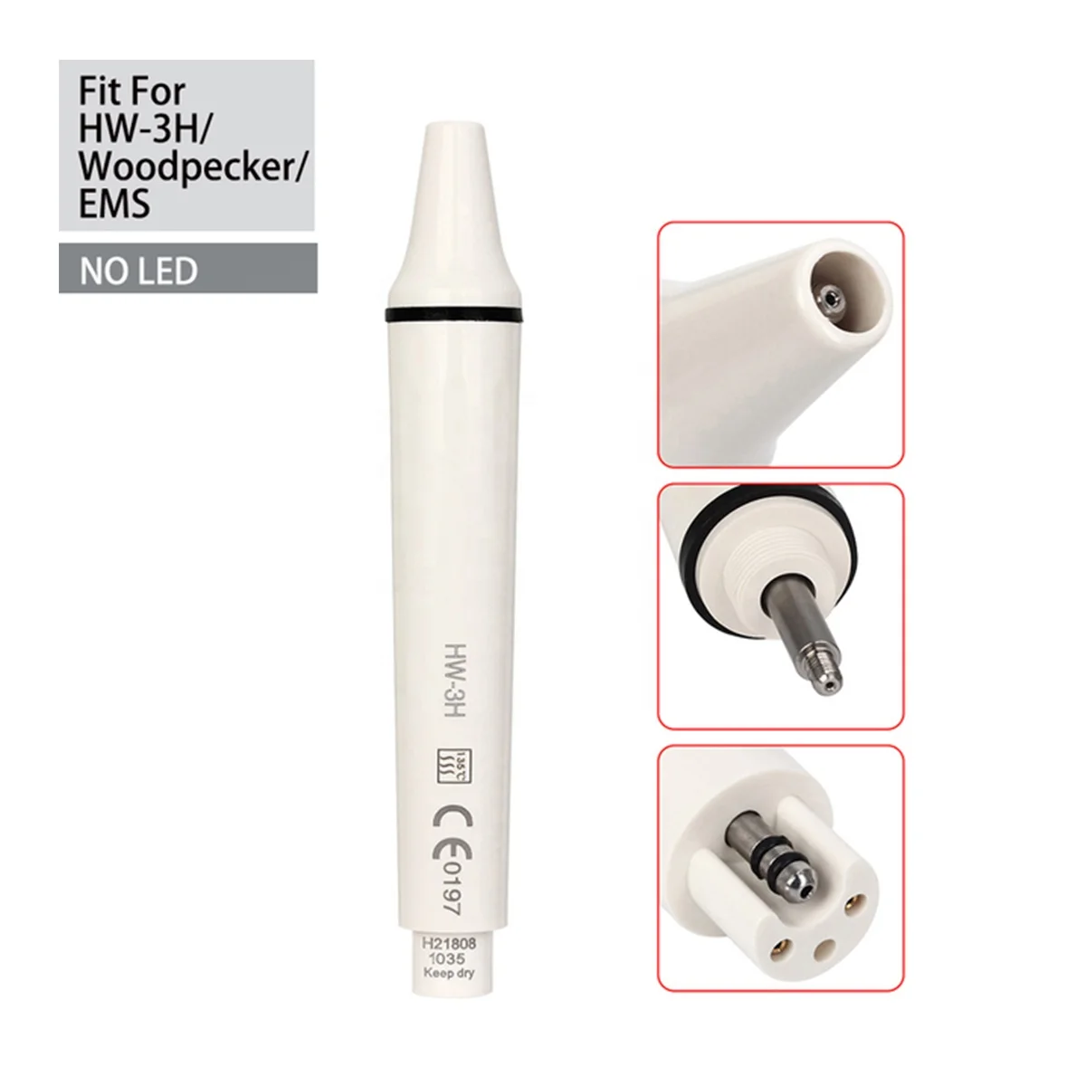 Woodpecker Types Scaler Handpiece HW-3H / Dentalspiezo scaler ultrasonics scaling handpiece EMS handle teeth scaler