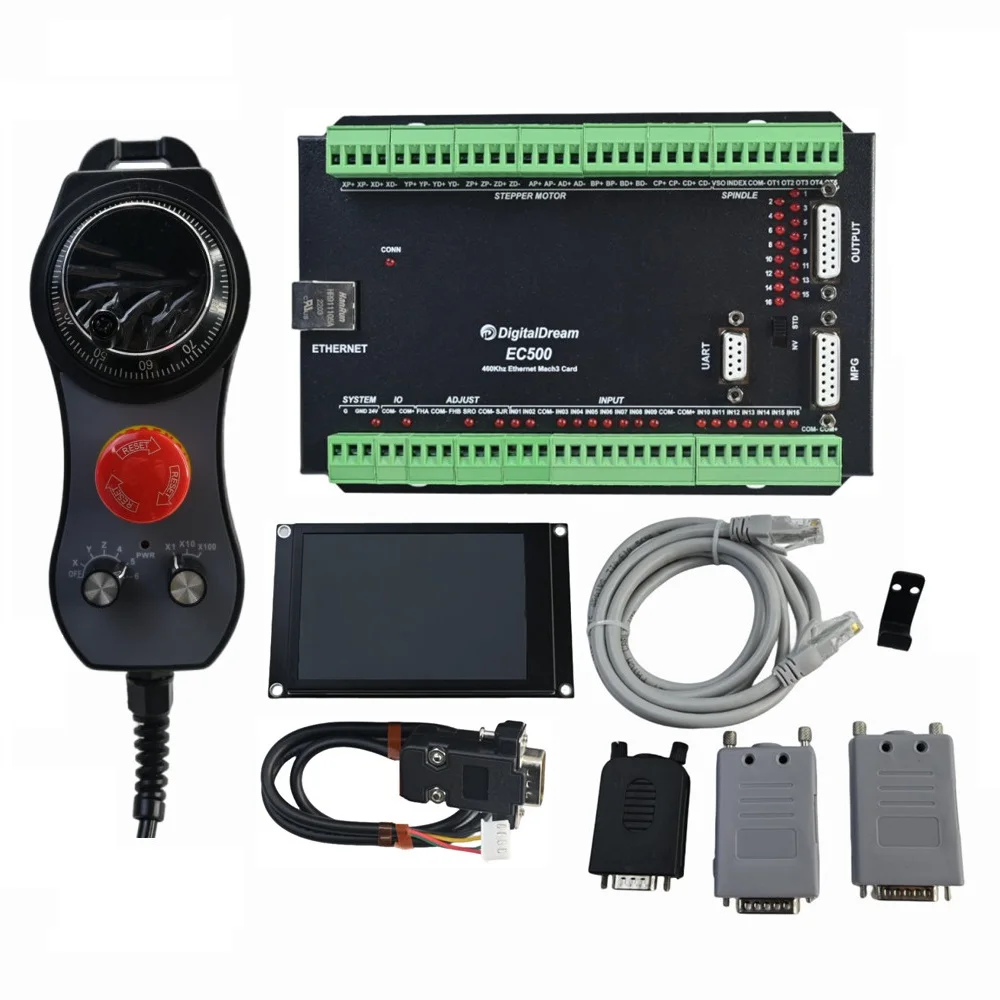 EC500 4/6 Axis Ethernet Mach3 Cnc Breakout Board CNC Motion Control Card With DDMPG & Display for CNC Milling