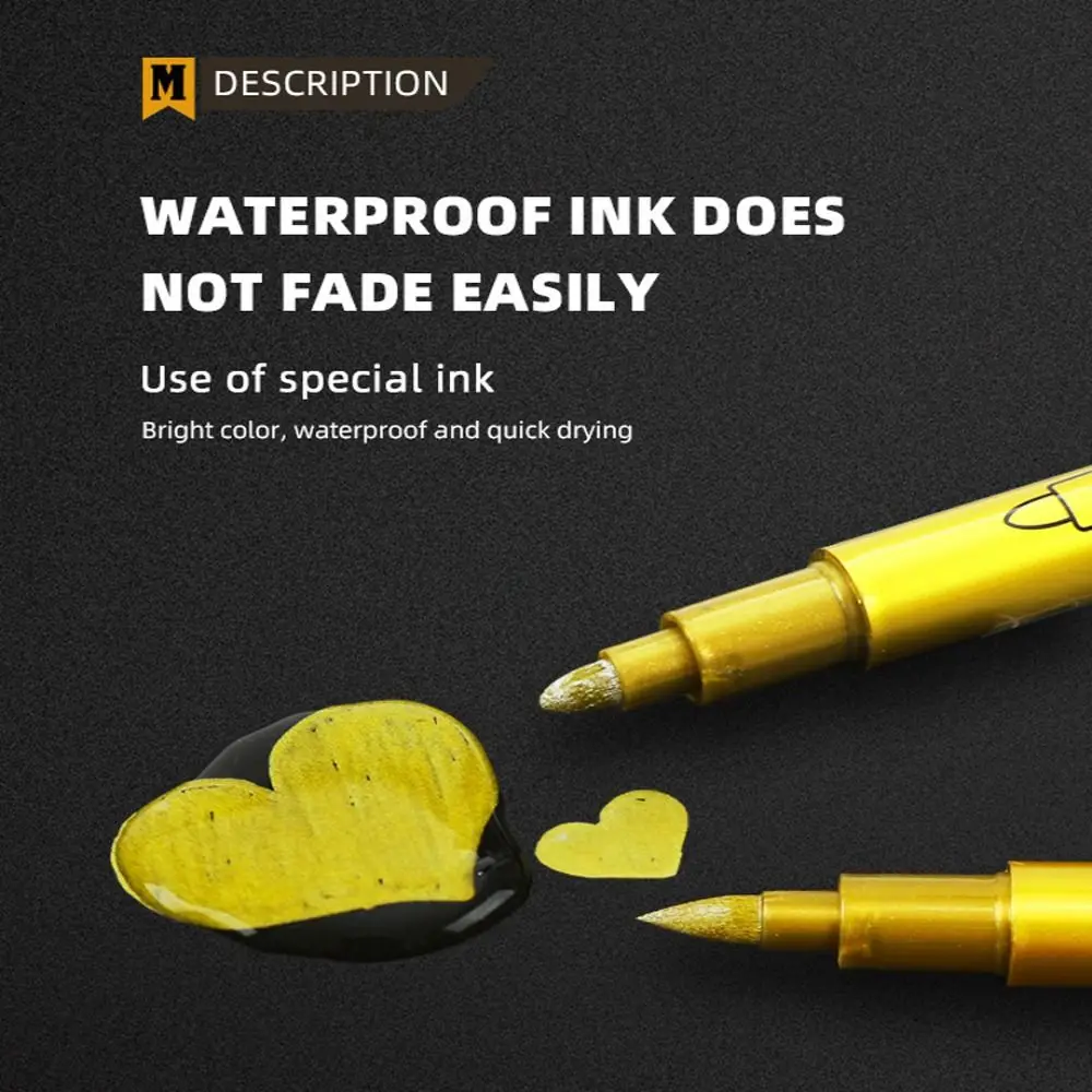 

Ink Is Shiny Metallic Marker Pens Long-lasting Not Fade Paint Marker Pens Persistent Permanent Resin Mold Pen Rock Painting
