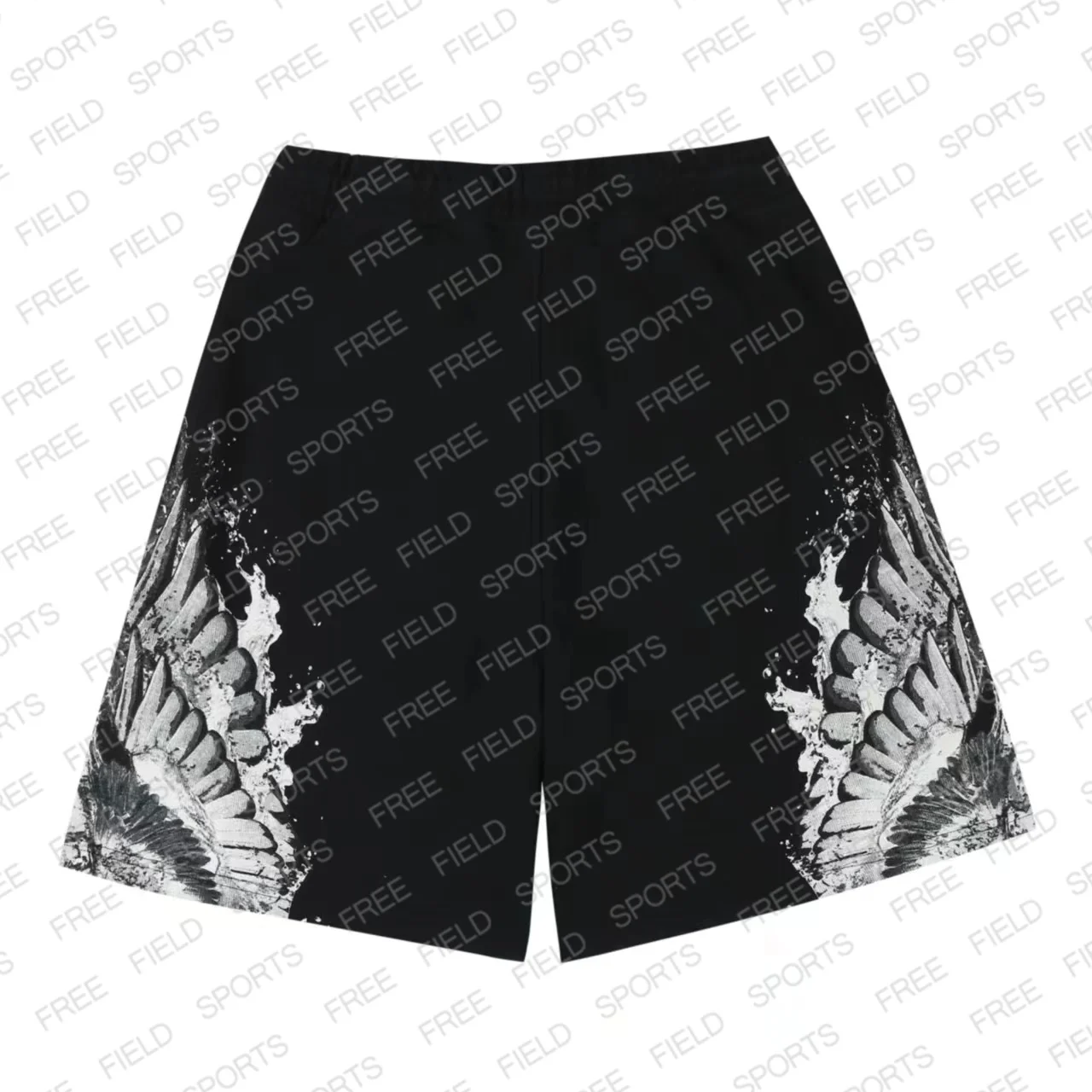 American Street Trends Fashion Shorts Unisexy Marcelo Burlon Short Pants Men Water Droplet Wing Graphic Drawstring Waist Shorts