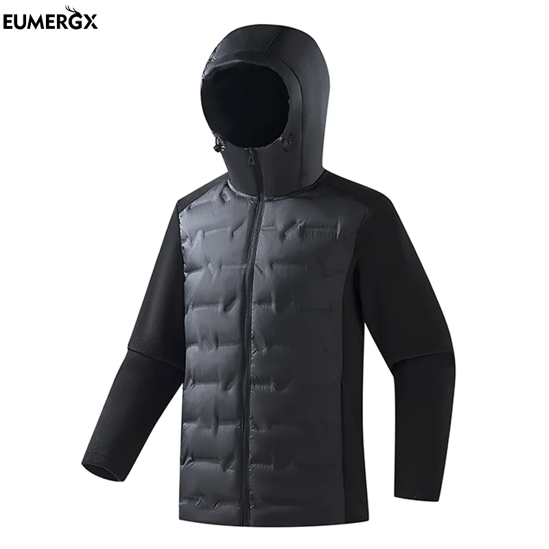 

EUMERGX Men's Women's Winter Fleece Jacket Unisex Warm Down Jacket Outdoor Windproof Windbreaker Hiking Camping Climbing Coat