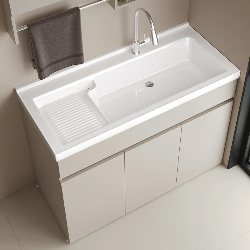 

Laundry cabinet Ceramic integrated basin with washboard Bathroom bathroom cabinet Washbasin cabinet