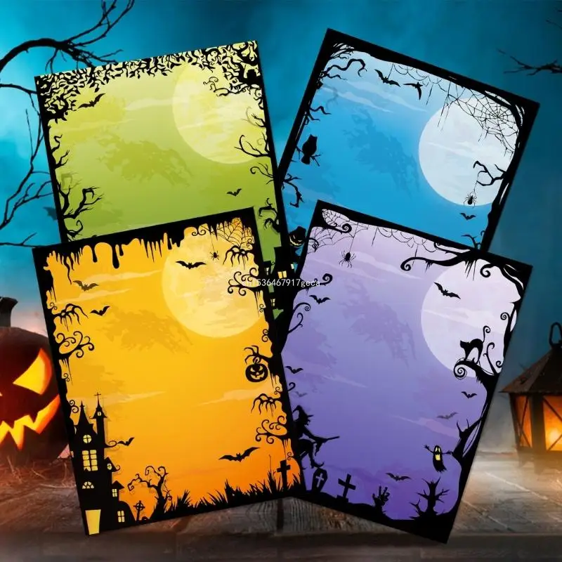 60 folhas papel carta com tema Halloween para impressão 11 8,5 polegadas, para Halloween Dropship