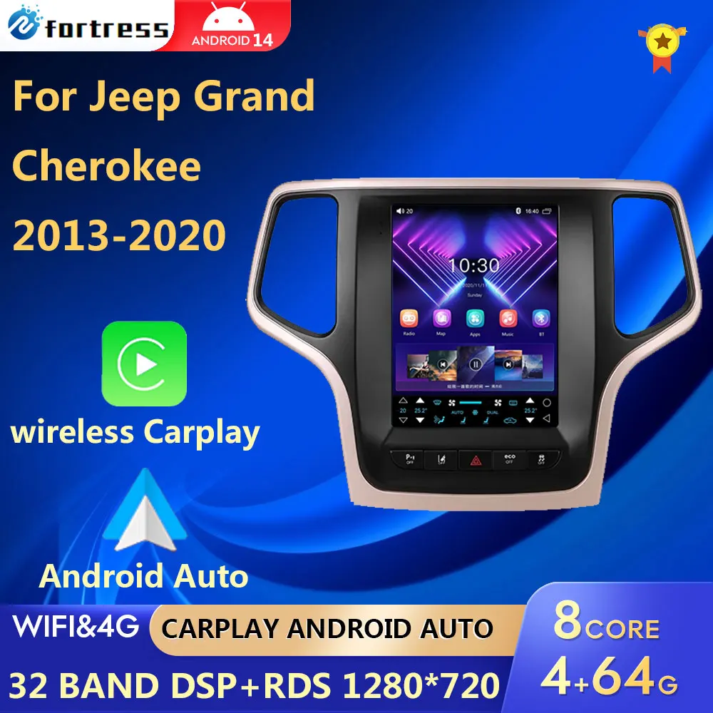 Multimedialny odtwarzacz wideo WIFI dla Jeep Grand Cherokee 2014 - 2017 Radio samochodowe z androidem Stereo GPS Carplay jednostka główna 9.