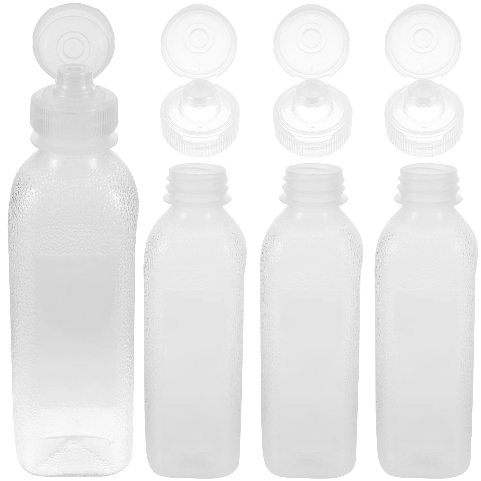 4 Pcs Oil Can Dispenser Squeeze Bottles Sauce Container Cooking Liquid Plastic for Kitchen