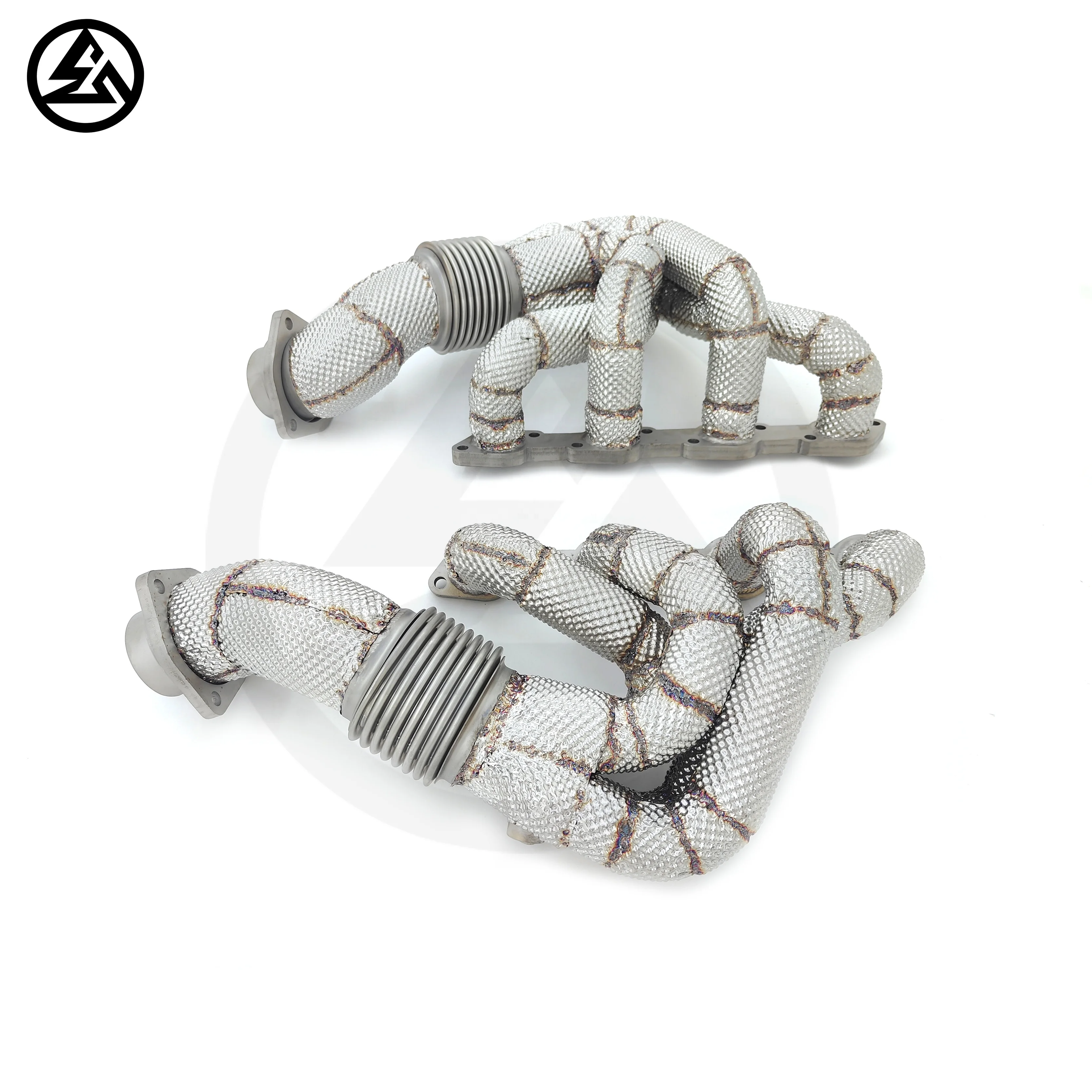 CSZ Racing Manifold Headers For Ferrari F430 4.3L V8 Stainless Steel Downpipe Tuning Exhaust System With Heat Wrap In Stock