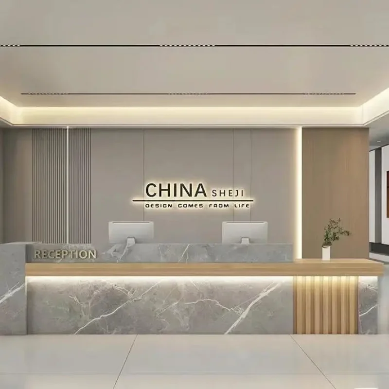 custom.Modern Simple Board Company Hotel Reception Desk Front Counter Service and Apartment Welcome Desk Use