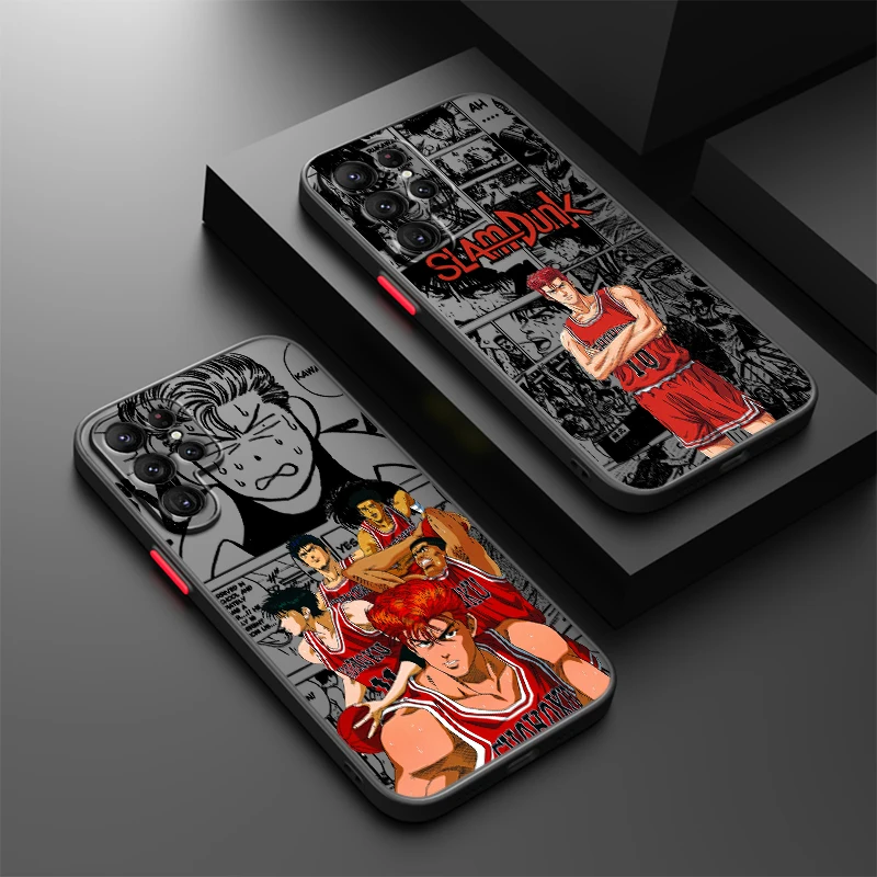 Slam Dunk Anime For Samsung S24 S23 S22 S21 S20 S10 FE Note 20 10 Ultra Lite Plus Frosted Translucent Phone Case