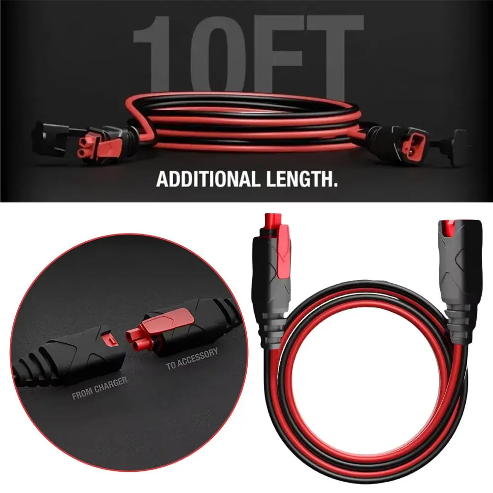 Para NOCO GC004 x-connect Cable de extensión de 10 pies accesorio de cargador de batería inteligente para Cable de carga resistente a la intemperie de la serie Genius