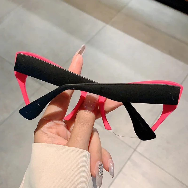 Retro Damen Halbrahmen Cat Eye Brillengestelle Mode Optischer Rahmen – Detail 8