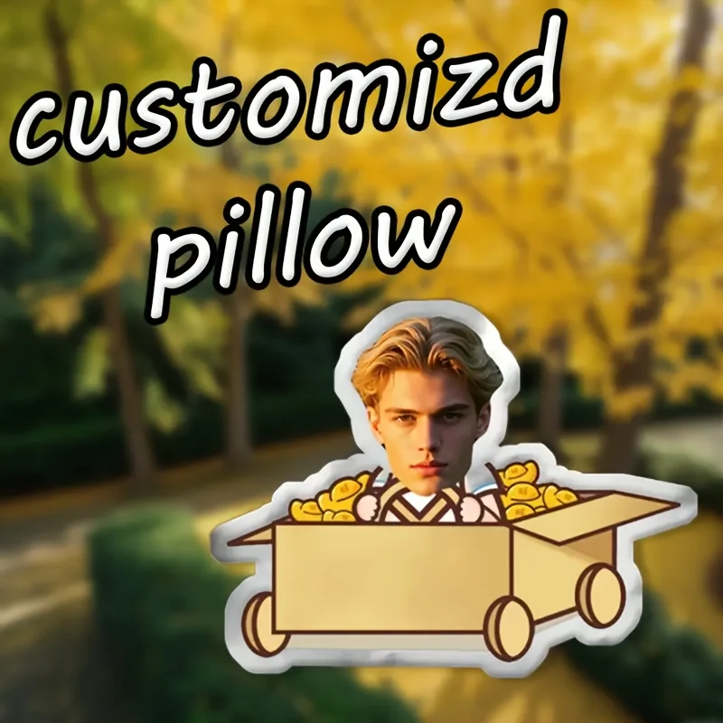 Humorous Golden Transport Truck Pillow Customization, Personalized Face And Body Pattern Combination, Double-Sided Printing Desi