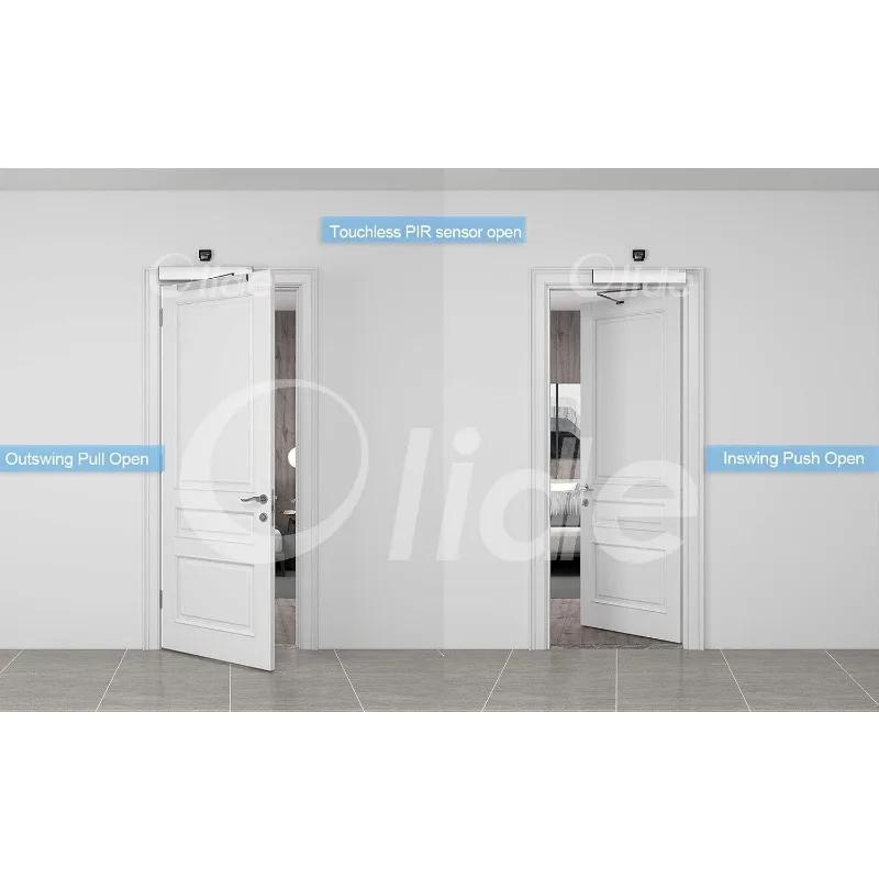 Olideauto Touchless Sensor Open Automatischer Schwingtüröffner mit 2 passiven Infrarot-/Körper-/Bewegungssensoren