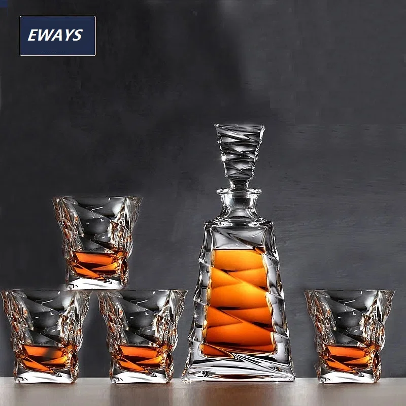 

EWAYS-Glass Decanter Set, Wine Separator, Household Cup, Red, White, Whiskey, Liqour Pourer, Home Bar, Vodka, Beer Bottle