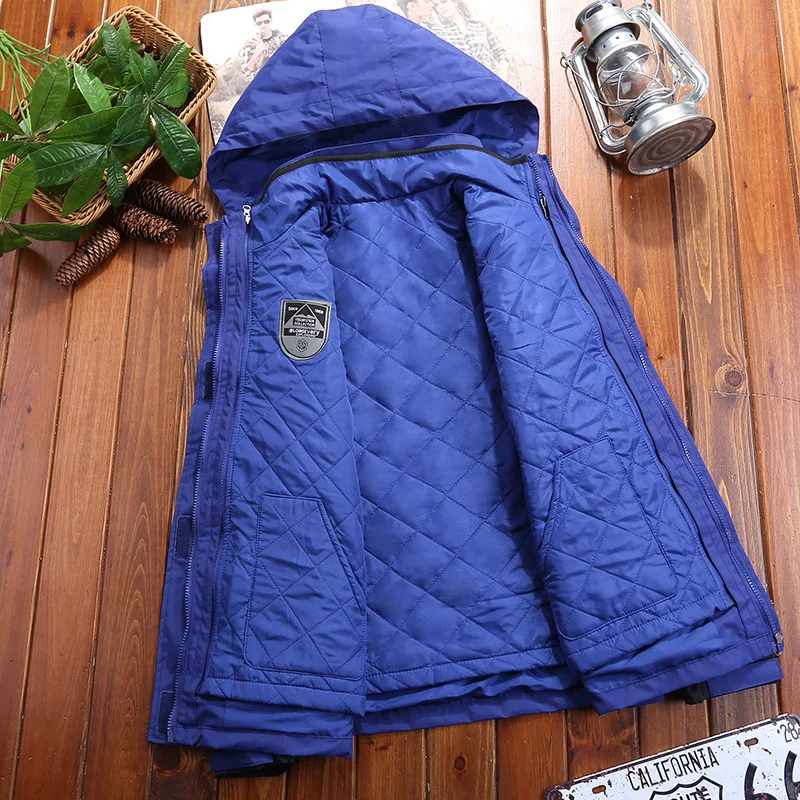 Giacca unisex casual 3 in 1 Autunno Inverno Caldo rivestimento interno Cappotto Escursionismo all'aperto Impermeabile antivento Cappello staccabile Capispalla