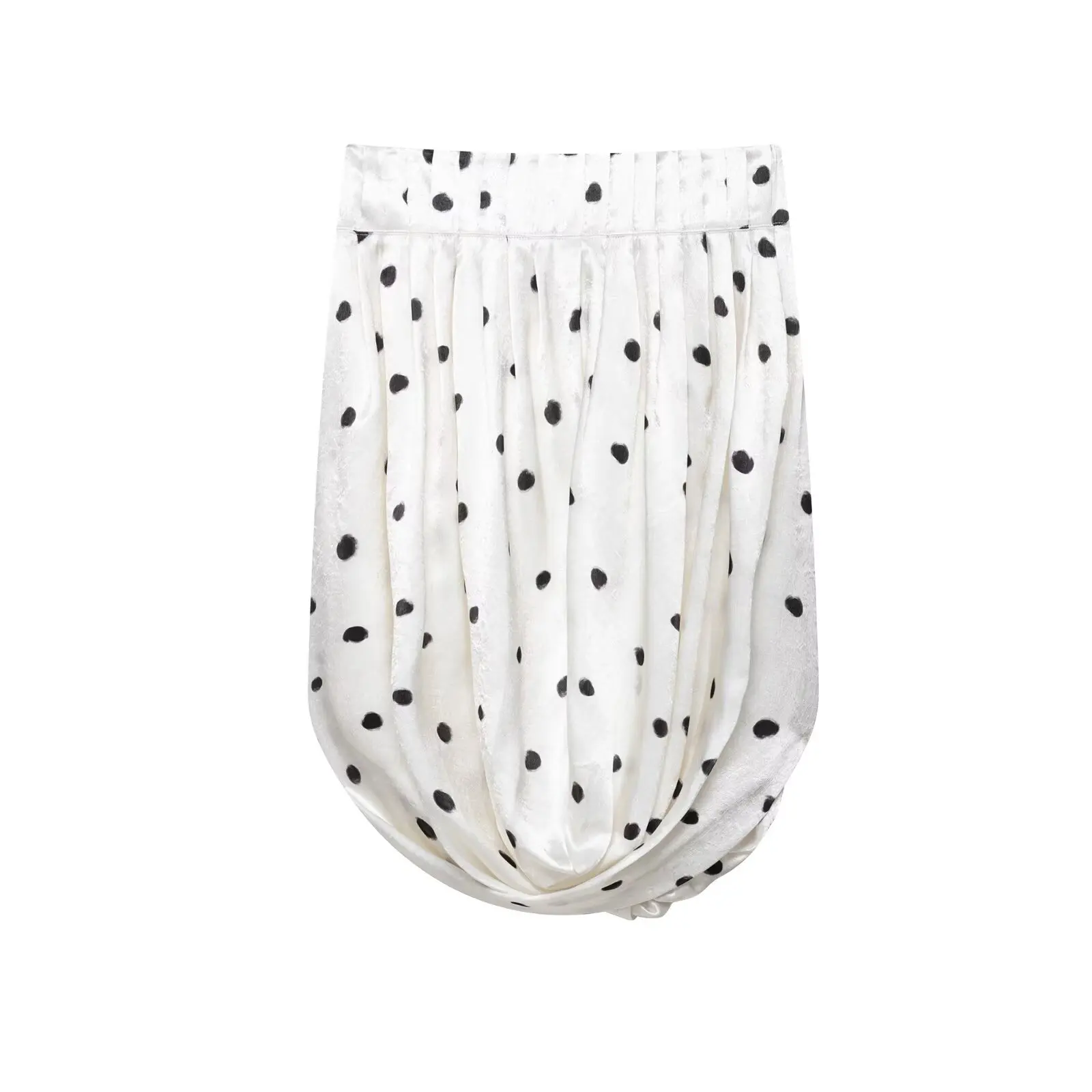 

BM&MD&ZA Women's Casual Stylish Polka Dot Pleated Mini Skirt with Bottom Gathered Income Design