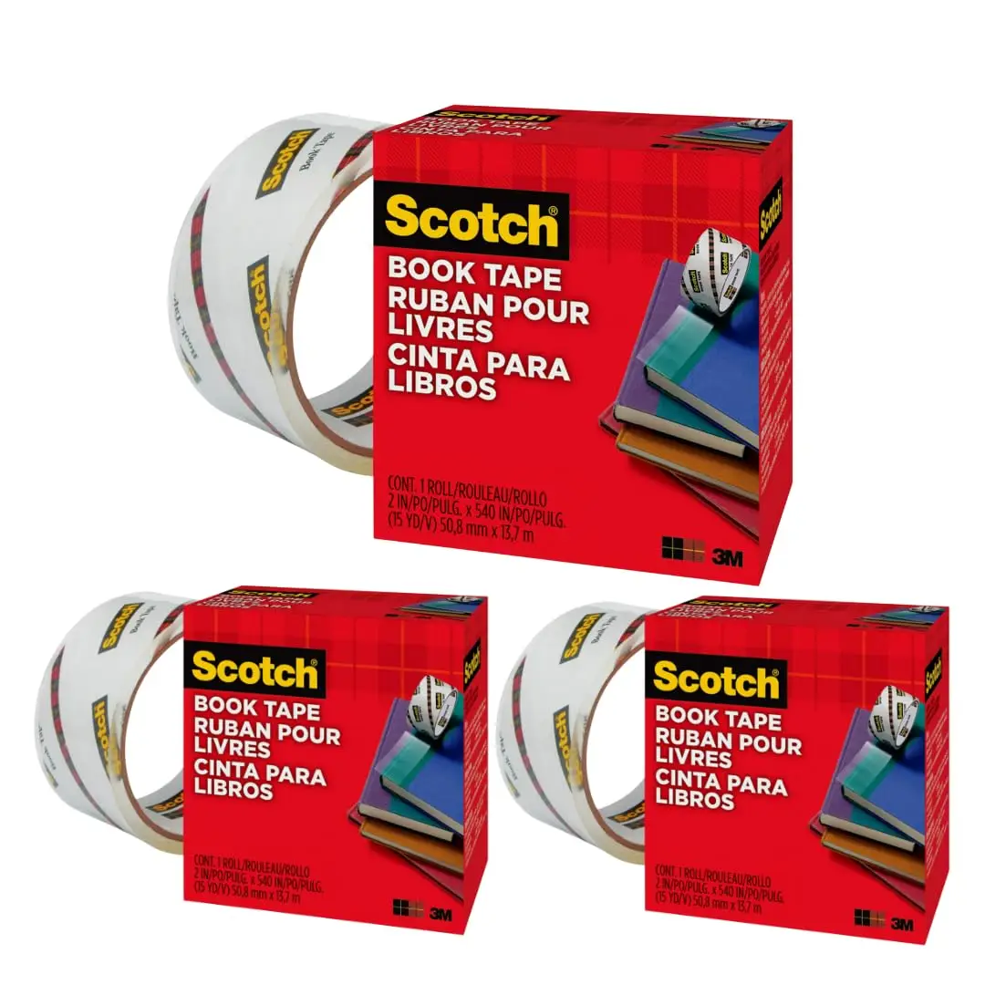 

Клейкая лента для книг, 5 см x 540 дюймов, для ремонта, усиления, защиты и покрытия (845) - (3 шт. в упаковке)