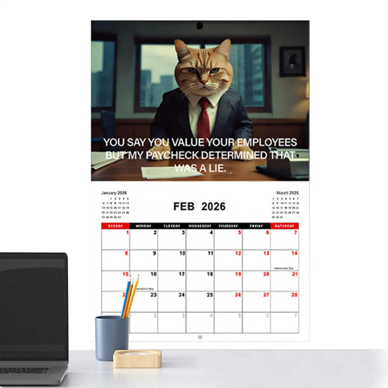 2026 Cat Calendar Cat Vertical Wall Calendar 2026 Business Kitten Design Family Planner Organizer For Desk Desktop Kitchen