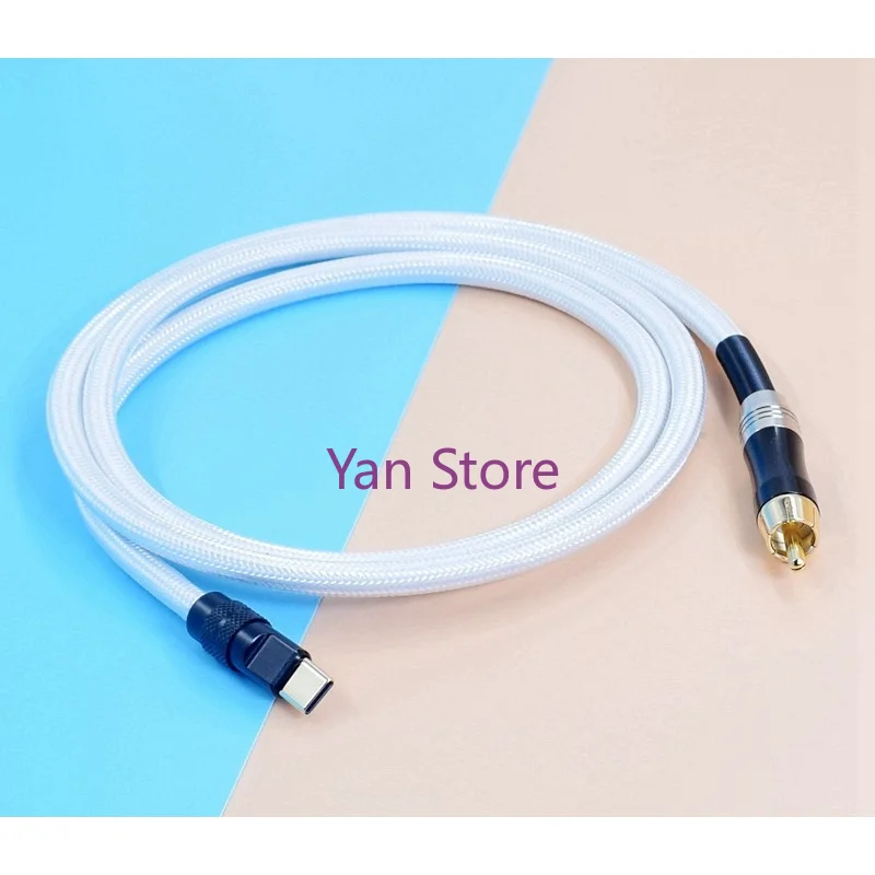 Type-C USB A to RCA Coaxial Audio Cable for Android Mobile Phone Computer Support DSD64 16/24 bit DAC DSP