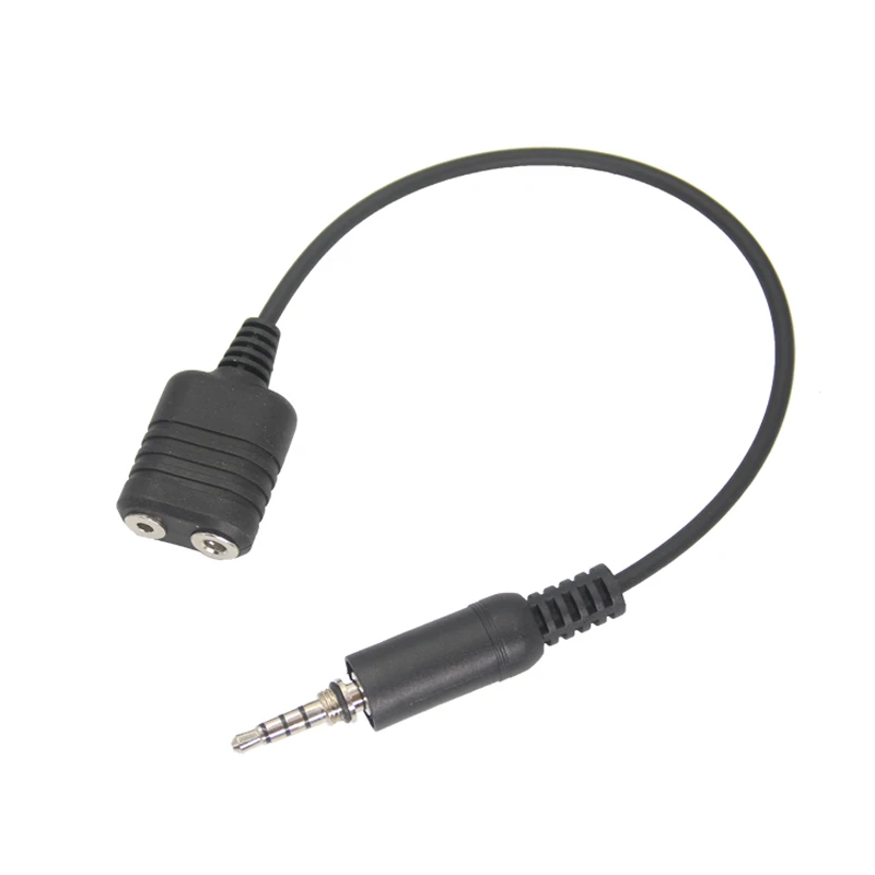Cocok untuk Yaesu EVX-S24 VX7R 6R VX127 adaptor kabel konversi walkie talkie ke headphone K, K-head, dan mikrofon genggam