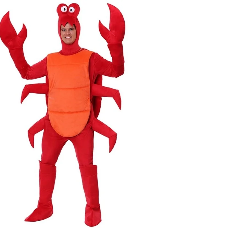 Nowy halloweenowy cosplay dla dorosłych mężczyzn boże narodzenie czerwony homar kostium dla dorosłych na imprezę luźny krab zwierzę kostium imprezowy piżama dla dziecka