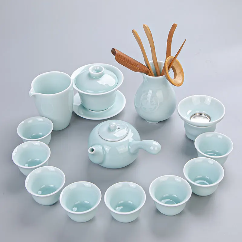 Modern Afternoon Tea Sets Mate Cups Container Chinese Tea Pot Sets Gaiwan Porcelain Conjunto De Xicaras Coffee Accessories 4