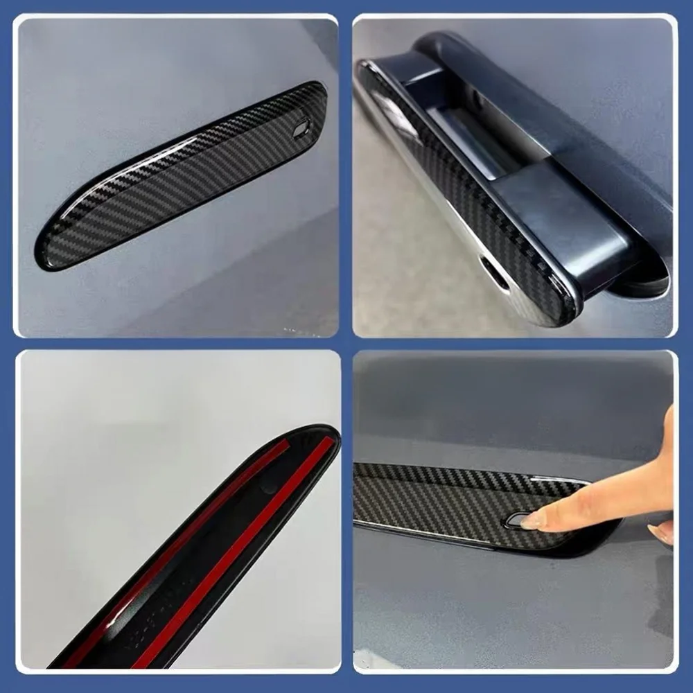 For Mazda 6e EZ-6 J90A 2024~2026 Car Carbon Fiber Door Handles, Rear Quarter Louvers, Fuel Tank/Electrical Box Cover Accessories view 2